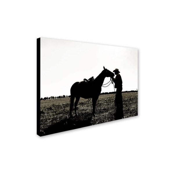 Preston 'Montana Horse Rancher Shadow 2' Canvas Art,14x19